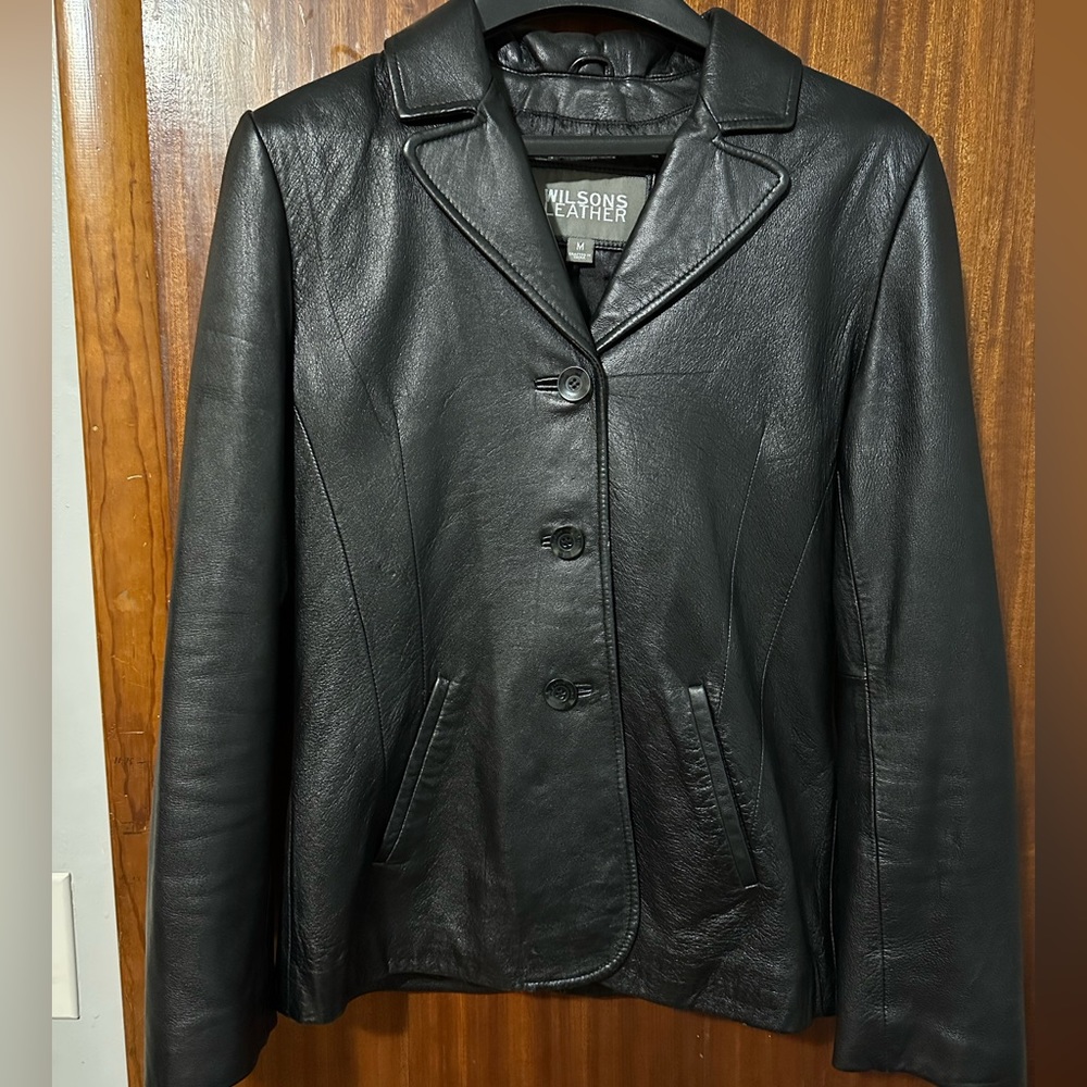 Black Wilson leather jacket like new EUC